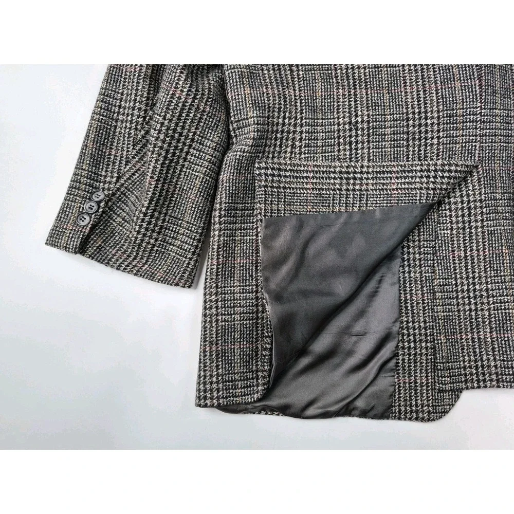 Pierre Cardin Mens Wool Sports Coat 46R Multicolor Plaid 2 Button Vintage G501